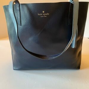 Kate Spade Navy Blue/Light Blue Reversible Leather Tote
